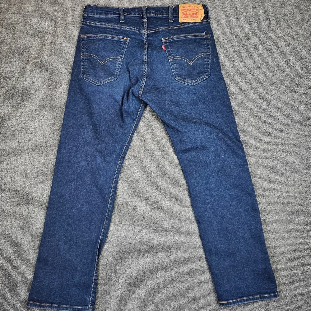 Levis 501‎ Jeans Men's 38x32(30) Straight Leg Dark Wash Stretch Denim Button Fly